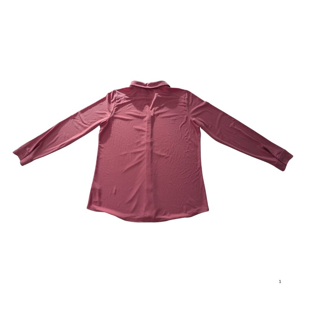 Adrianna Papell Blush Pink Stretch Button-Down Shirt – Size L (EUC) - Picture 3 of 5